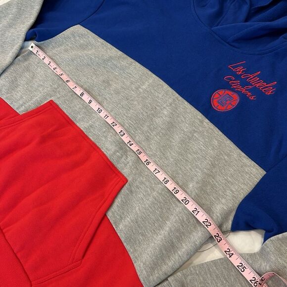 NWT NBA 4Her  Stores Los Angeles Clippers Colorblock Pullover Hoodie Sweater LG - Picture 3 of 9